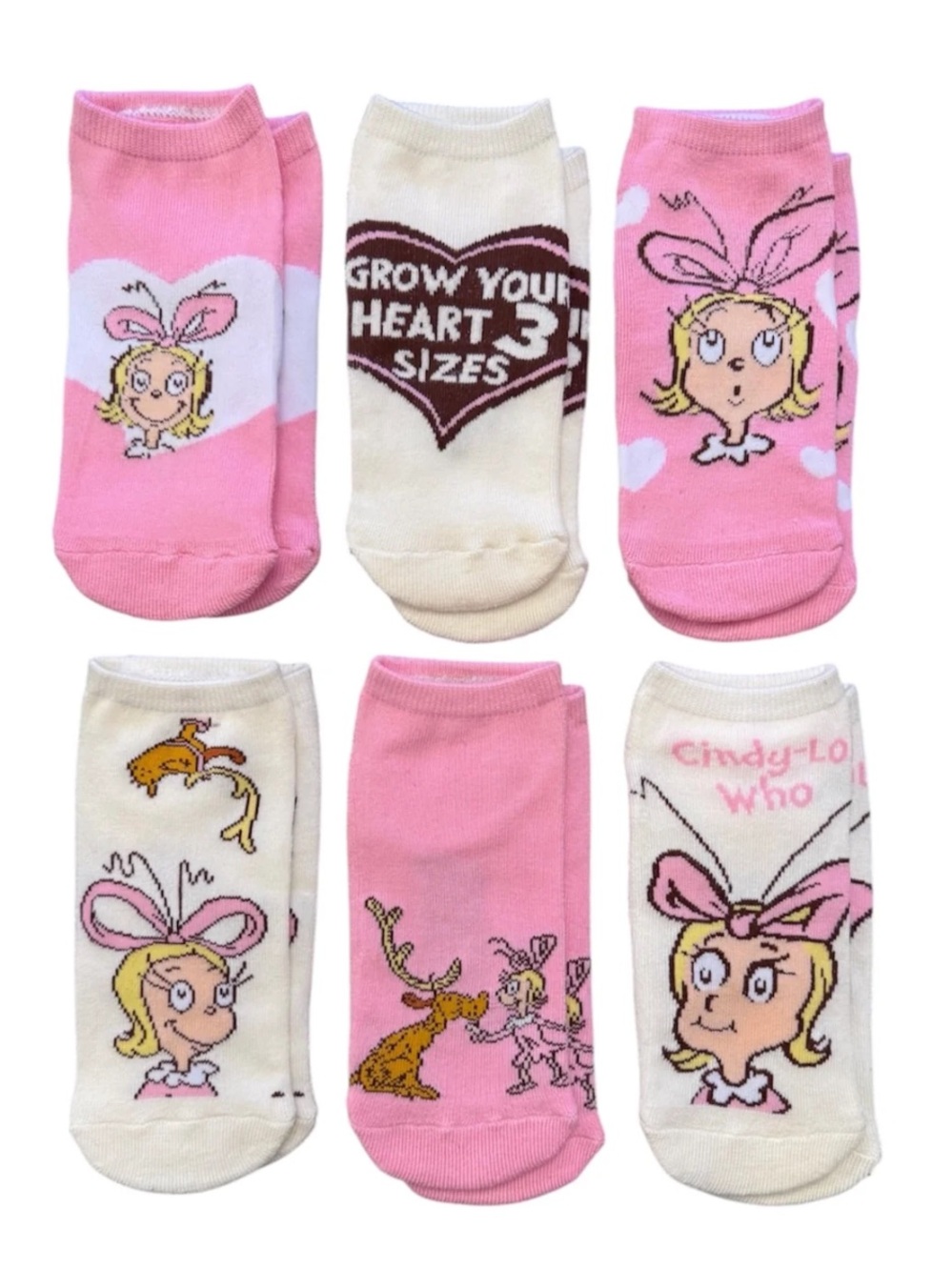 THE GRINCH➕6 PAIRS • Cindy Lou Hoo Ankle Socks NWT